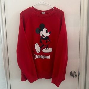 Disney Red Crewneck Sweater with Mickey Mouse